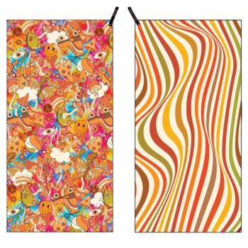 dryfoxco trippy towel front and back